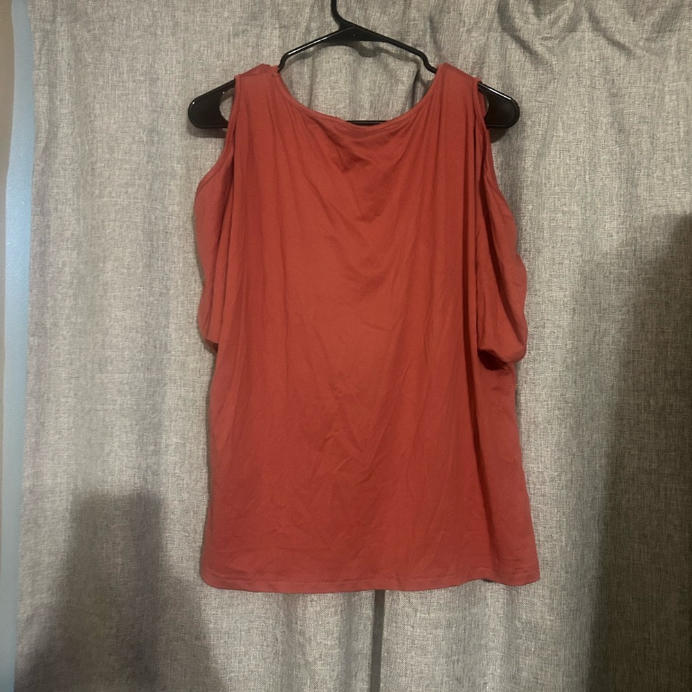 Rust Cold Shoulder Top